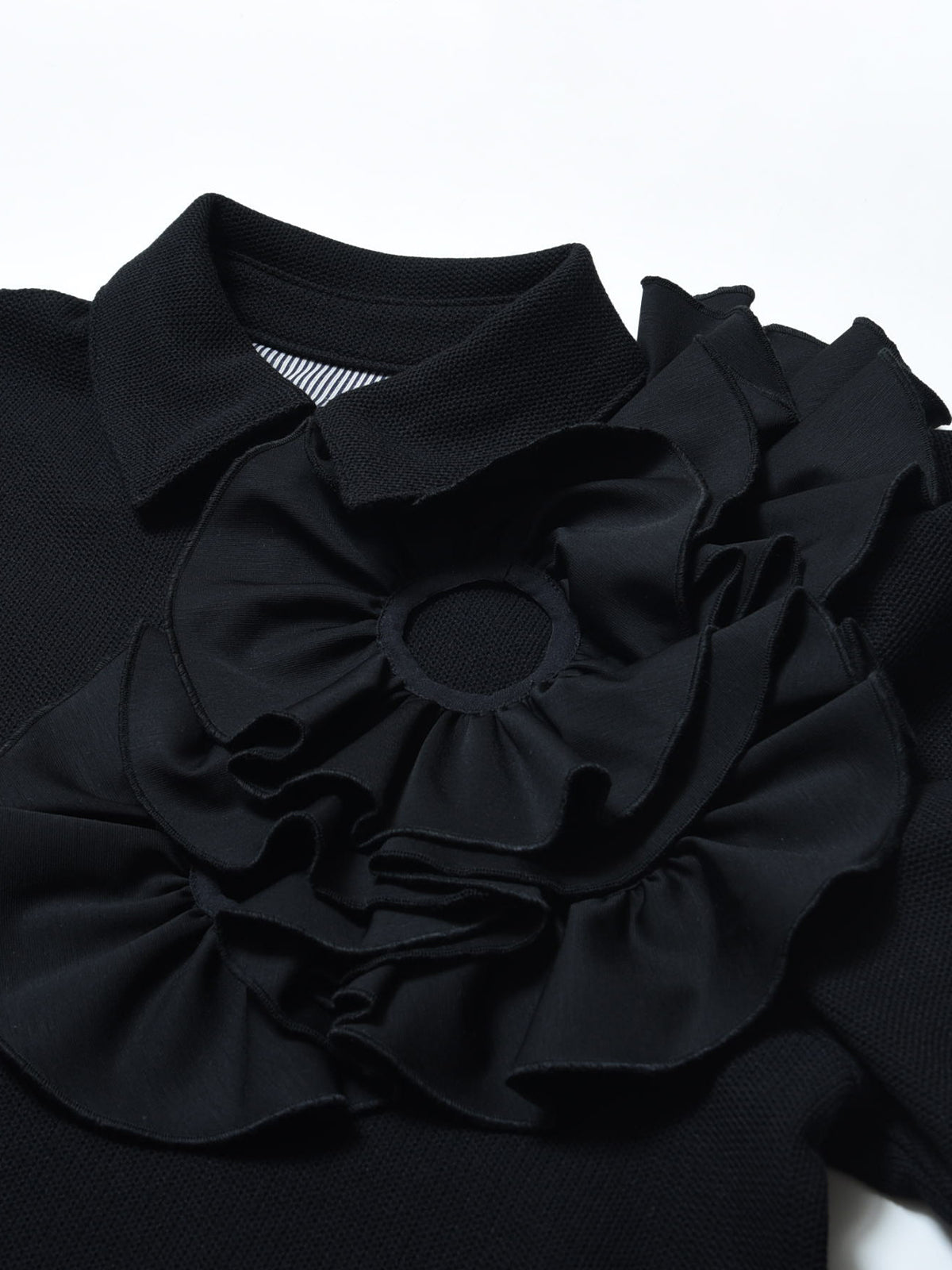 フラワーコサージュ ポロシャツ