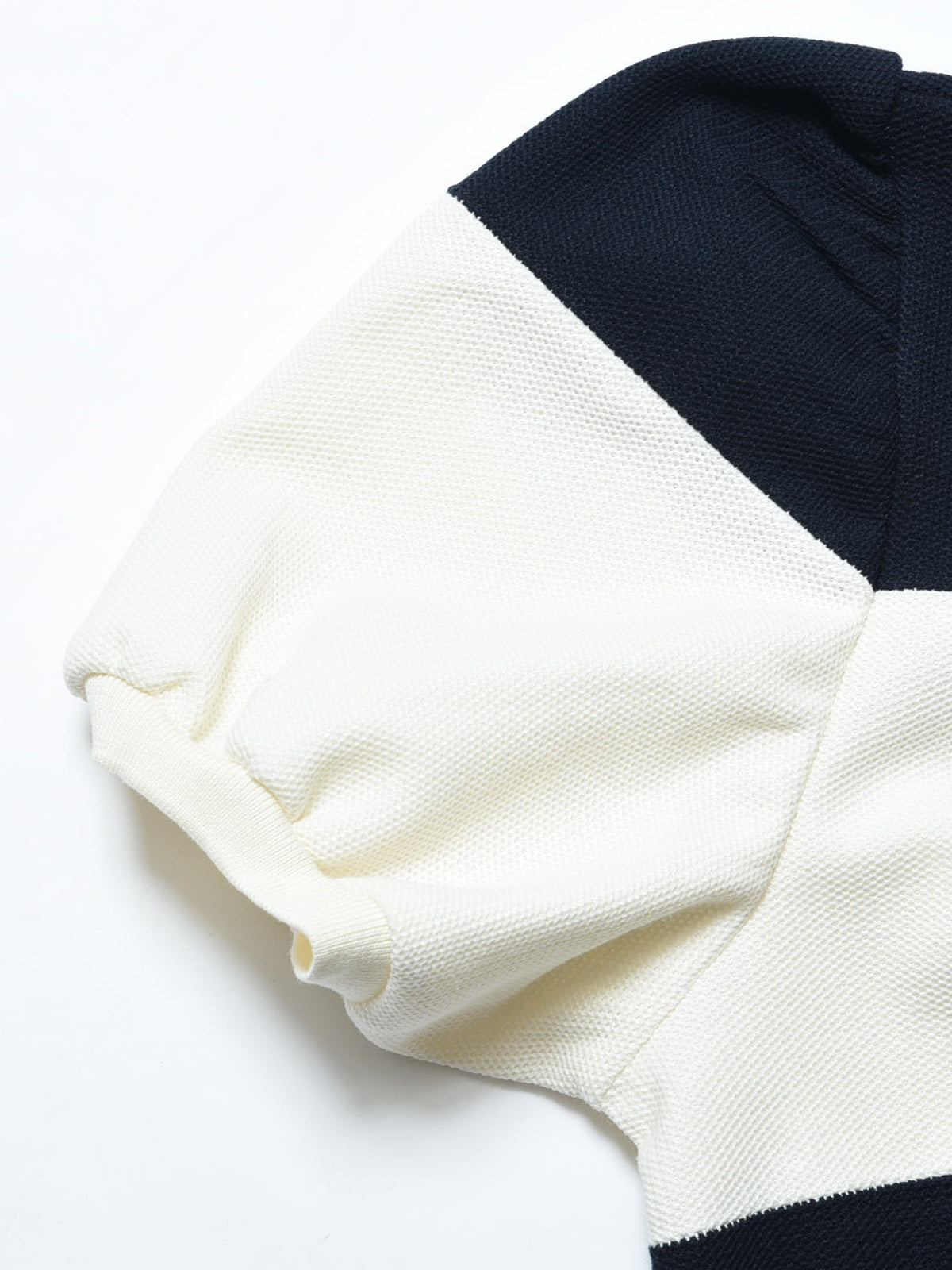 フラワーコサージュ ボーダーポロシャツ