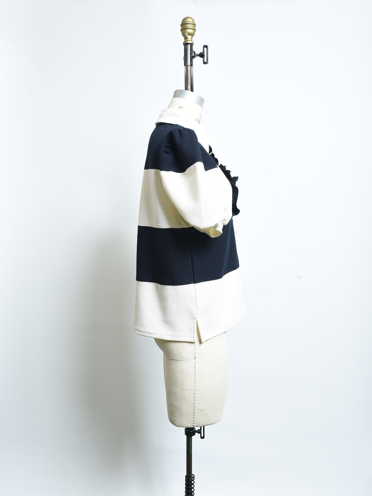 フラワーコサージュ ボーダーポロシャツ