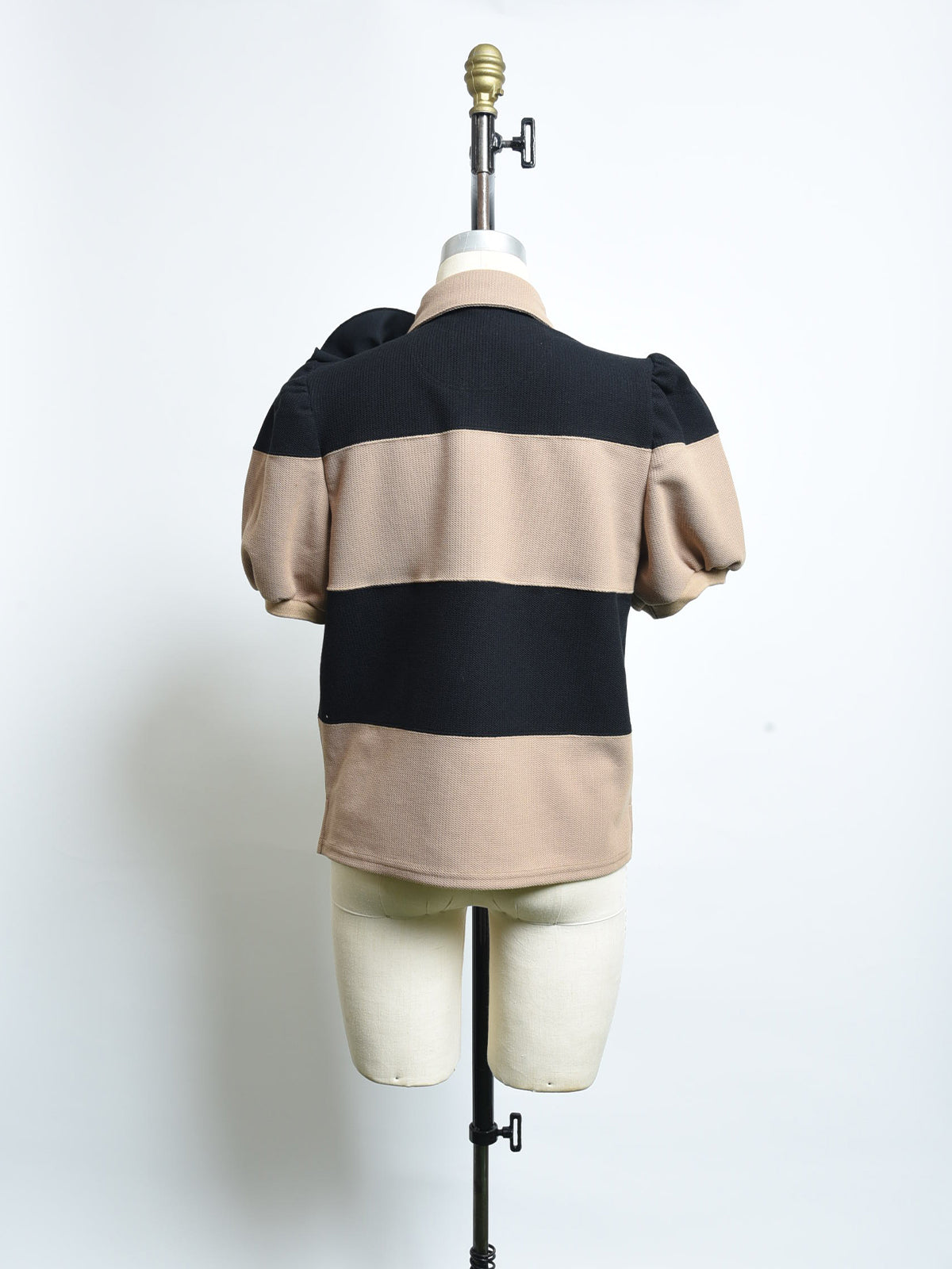 フラワーコサージュ ボーダーポロシャツ