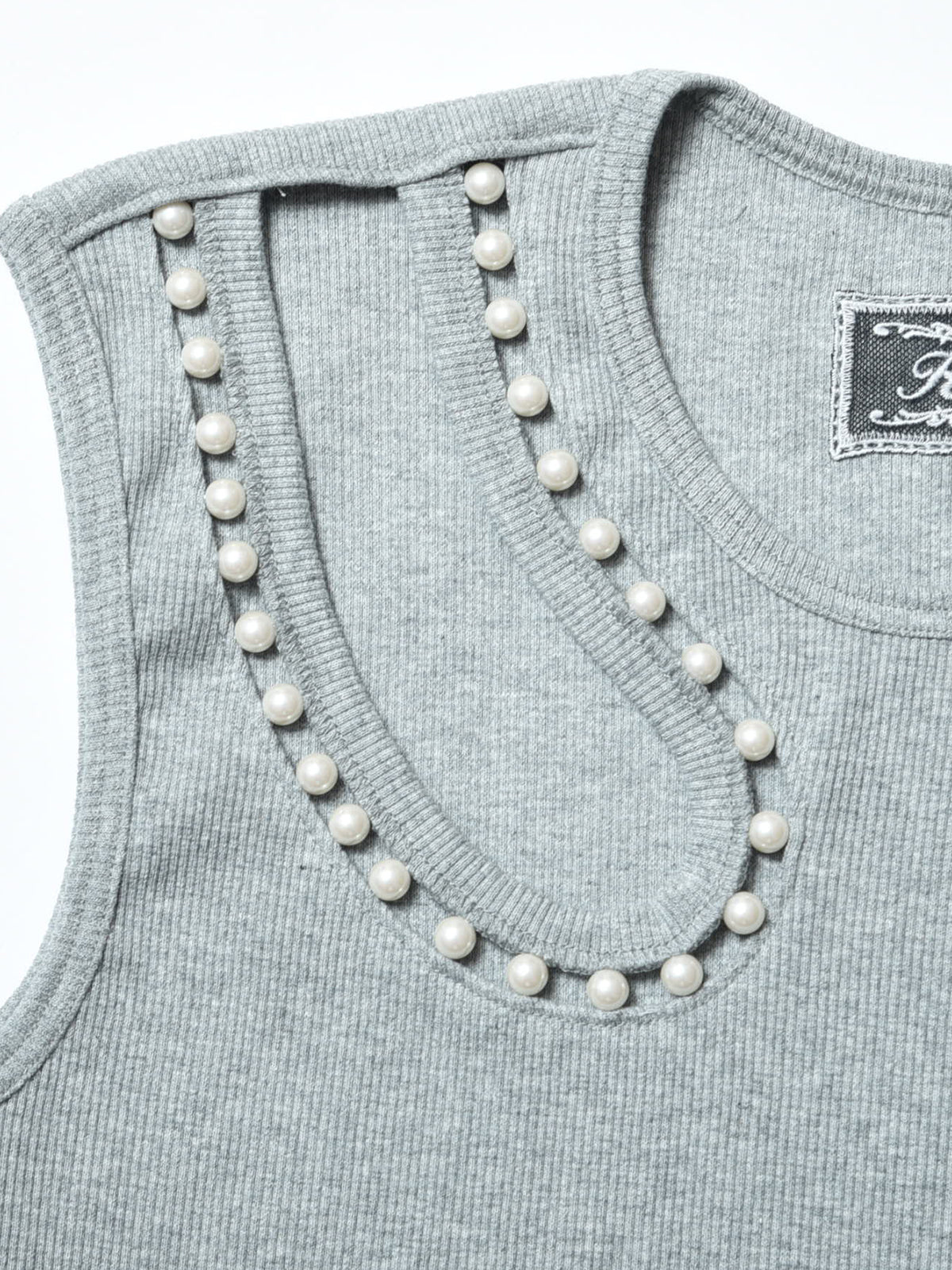 パールカラー デザインタンクトップ